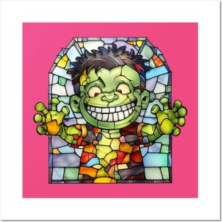 Stained Glass Frankenstien Posters and Art